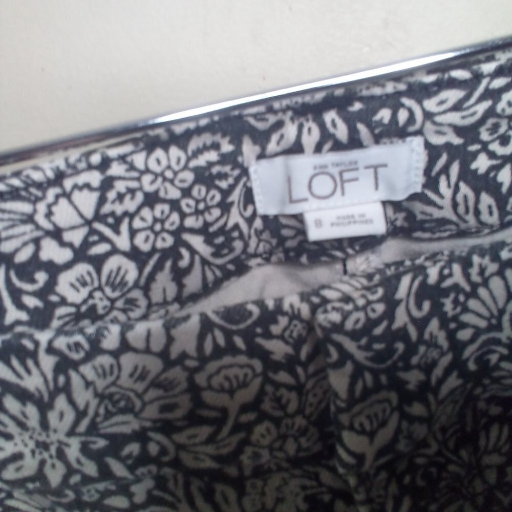 Ann Taylor Loft Pants 8 Cropped Zipper Pocket Ankle Floral - Picture 6 of 15